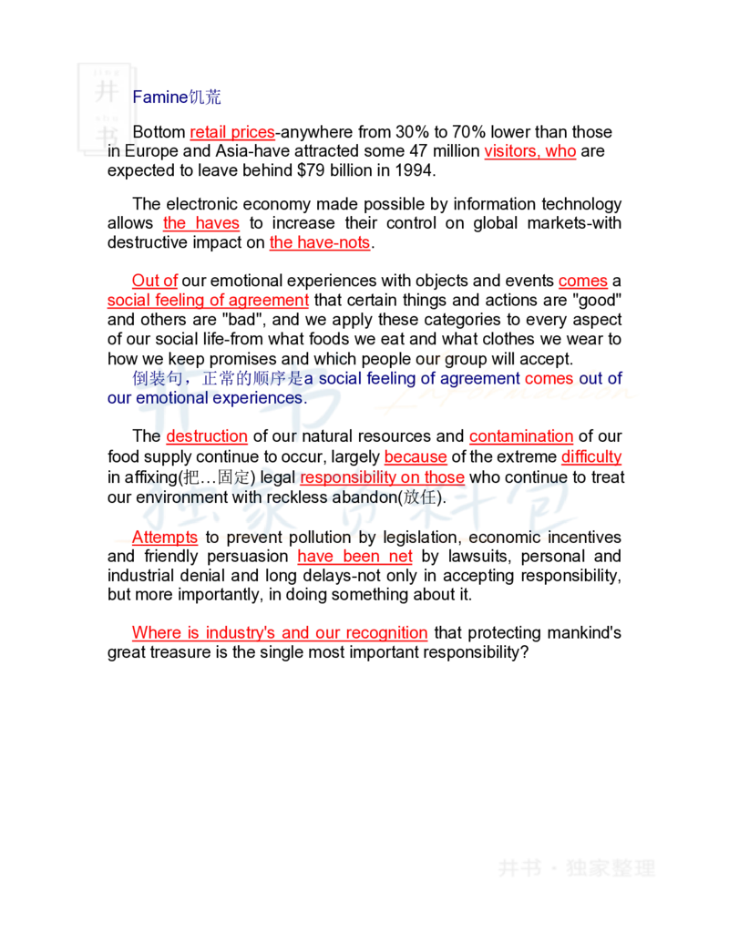 六级阅读理解长难句_大学英语四六级_赠送_四六级作文模板+单词_阅读