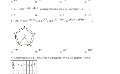 精品解析：2025年安徽省六安市清水河学校中考三模数学试题（原卷版）_2025年安徽省中考模拟试卷数学_2025年安徽数学三模卷68份