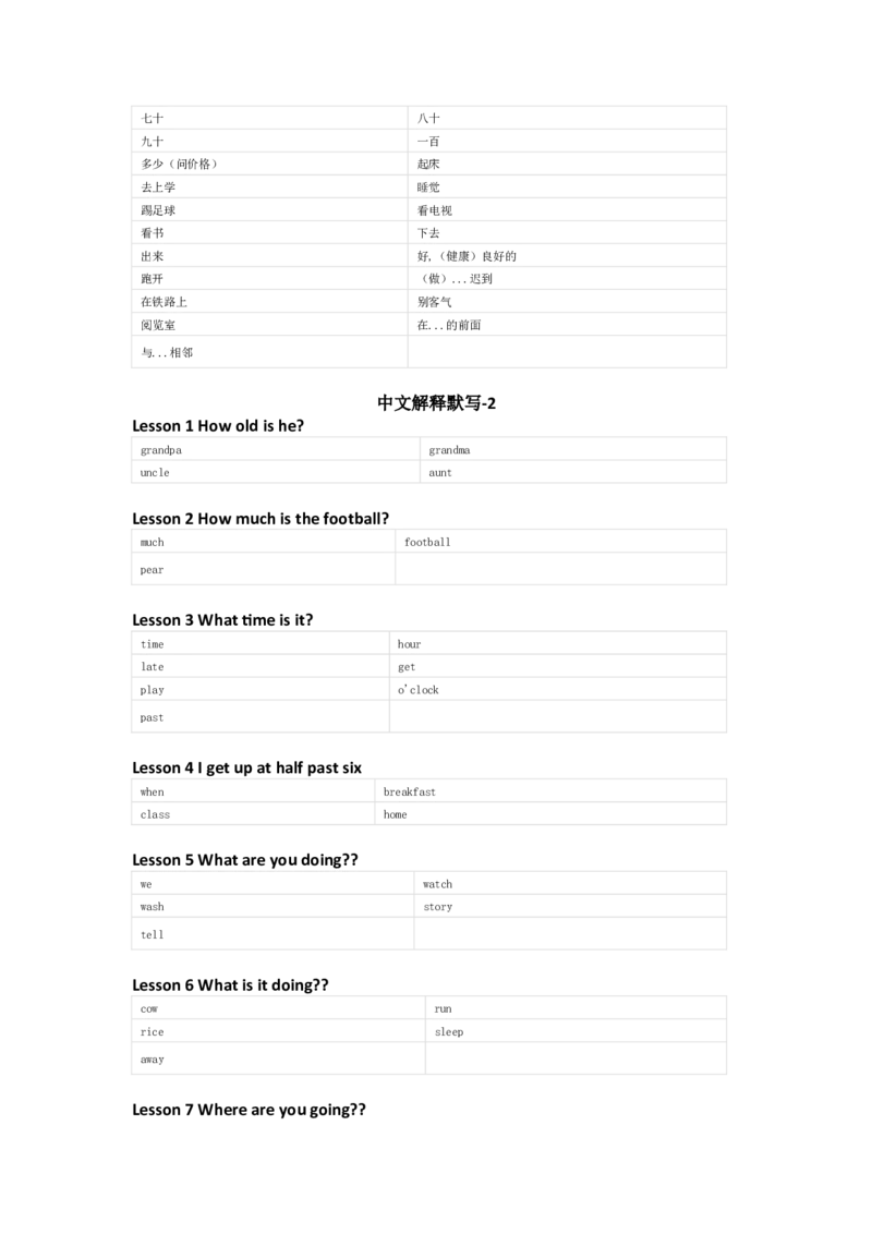 接力版英语四年级下册单词默写表_26春四年级上下册人教版_四上英语合集人教版PEP英语四年级上册新教材（教学视频+课件+动画+音频+练习+教案）_17练习资料_《小学英语单词默写表》