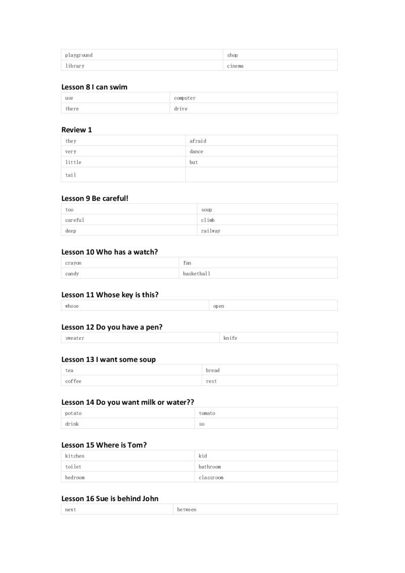 接力版英语四年级下册单词默写表_26春四年级上下册人教版_四上英语合集人教版PEP英语四年级上册新教材（教学视频+课件+动画+音频+练习+教案）_17练习资料_《小学英语单词默写表》