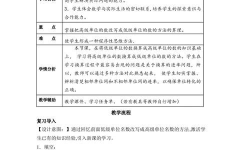 第四单元第9课时小数与单位换算（2）（教学设计）-四年级数学下册人教版_2026春人教版数学四年级下册_四下人教数学_四年级下册_教学设计-与最新课件匹配