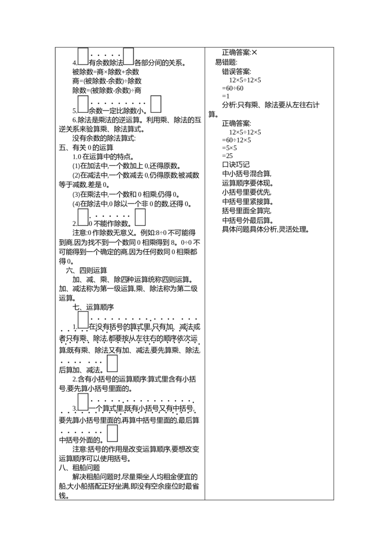 1.四则运算_2026春人教版数学四年级下册_四下人教数学_四年级下册_期末试卷_期末复习
