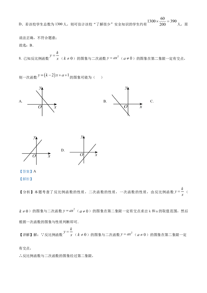 精品解析：安徽省淮南市凤台县部分学校2024-2025学年九年级下学期第二次联考试卷（解析版）_2025年安徽省中考模拟试卷数学_2025年安徽数学二模卷61份
