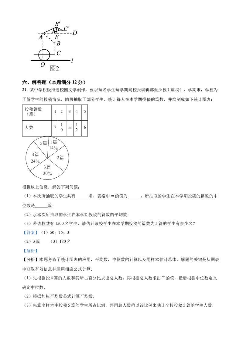 精品解析：安徽省马鞍山市花园初级中学2025年中考一模数学试卷（解析版）_2025年安徽省中考模拟试卷数学_2025年安徽数学一模卷62份