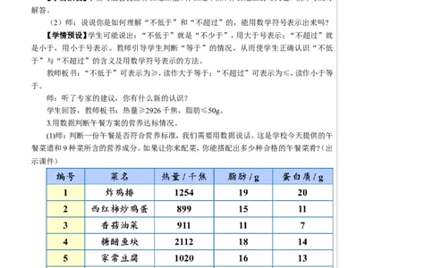 综合与实践营养午餐教案_2026春人教版数学四年级下册_四下人教数学_四年级下册_教案_教案2+导学案人教四下数学_教案_8平均数与条形统计图