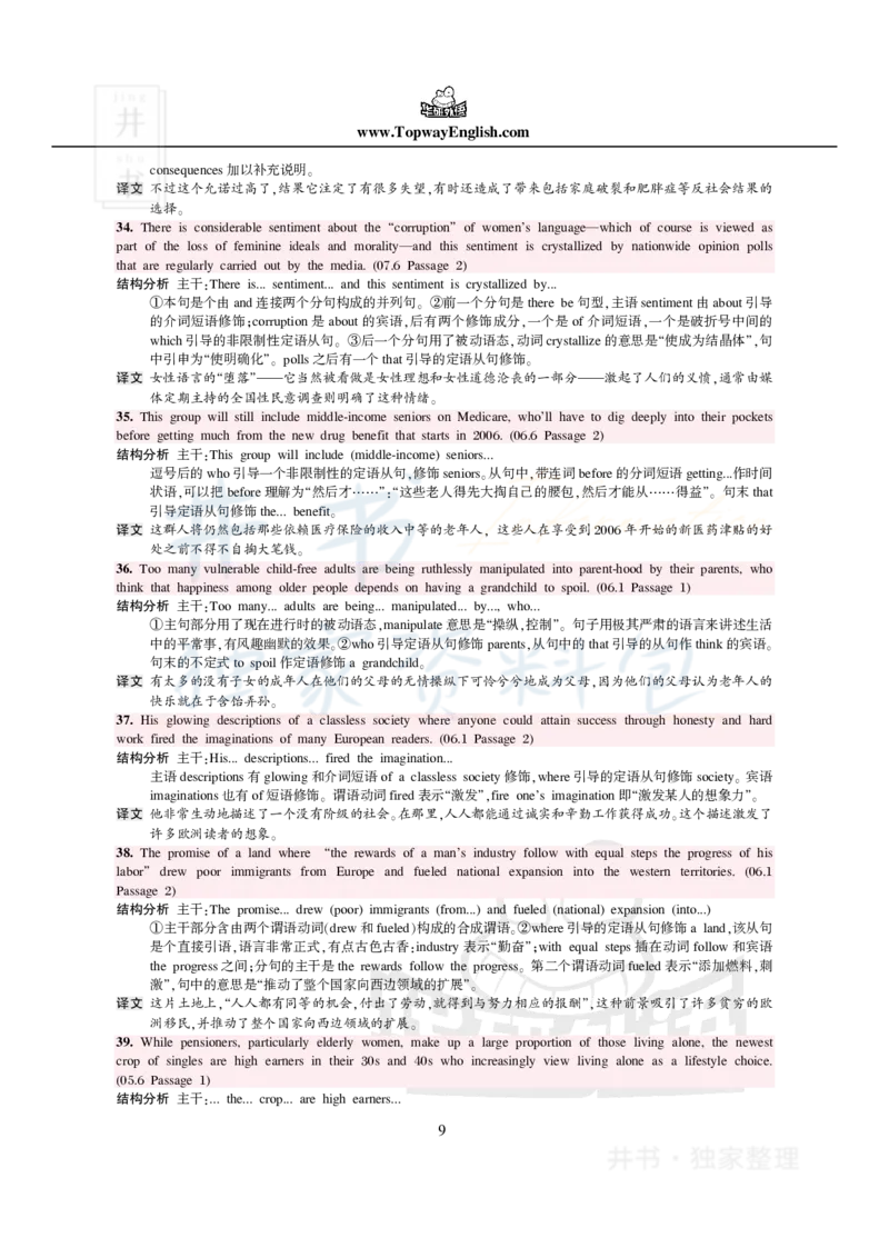100条阅读难句_大学英语四六级_赠送_四六级作文模板+单词_阅读