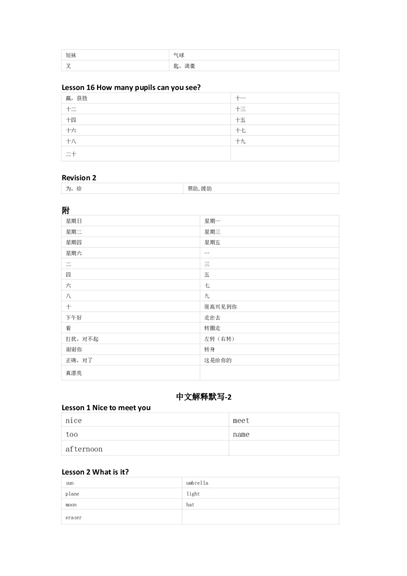 接力版英语四年级上册单词默写表_26春四年级上下册人教版_四上英语合集人教版PEP英语四年级上册新教材（教学视频+课件+动画+音频+练习+教案）_17练习资料_《小学英语单词默写表》