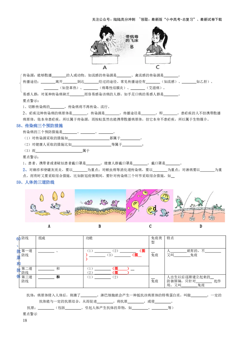 专题04生物圈中的人（填空版）_02中考总复习（2026版更新中）_08-生物-中考总复习_2025中考复习资料_2025年中考生物知识梳理_专题04生物圈中的人_专题04生物圈中的人