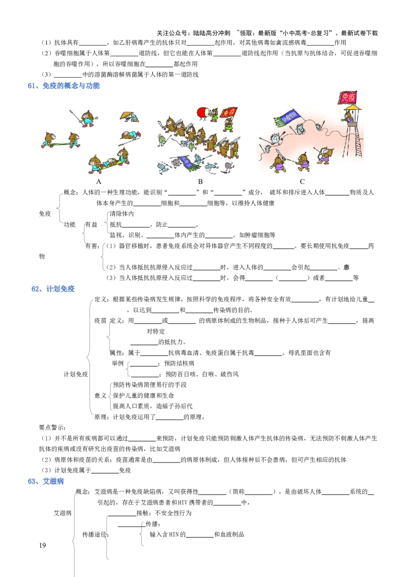 专题04生物圈中的人（填空版）_02中考总复习（2026版更新中）_08-生物-中考总复习_2025中考复习资料_2025年中考生物知识梳理_专题04生物圈中的人_专题04生物圈中的人