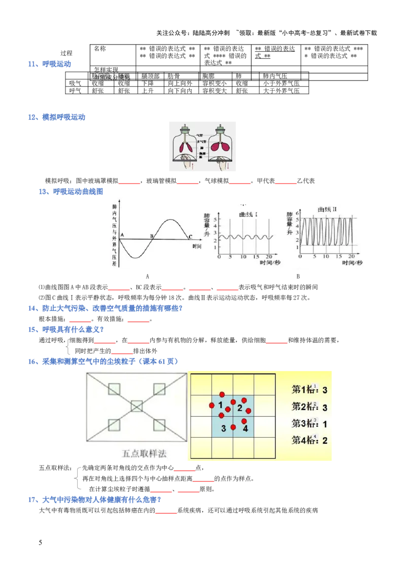 专题04生物圈中的人（填空版）_02中考总复习（2026版更新中）_08-生物-中考总复习_2025中考复习资料_2025年中考生物知识梳理_专题04生物圈中的人_专题04生物圈中的人
