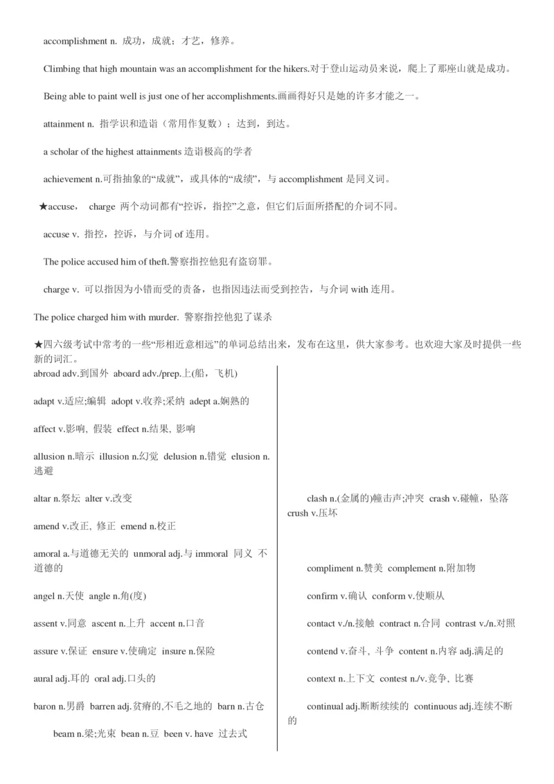 英语六级阅读词汇-六级阅读重难点词汇_大学英语四六级_赠送_四六级作文模板+单词_四六级词汇