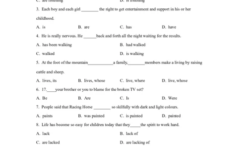 01名词与主谓一致(精练)-2024年高考英语一轮复习语法能力突破必备(PPT+复习卡+精练题)(通用版)_03高考英语_通用版（老高考）复习资料_2024年复习资料