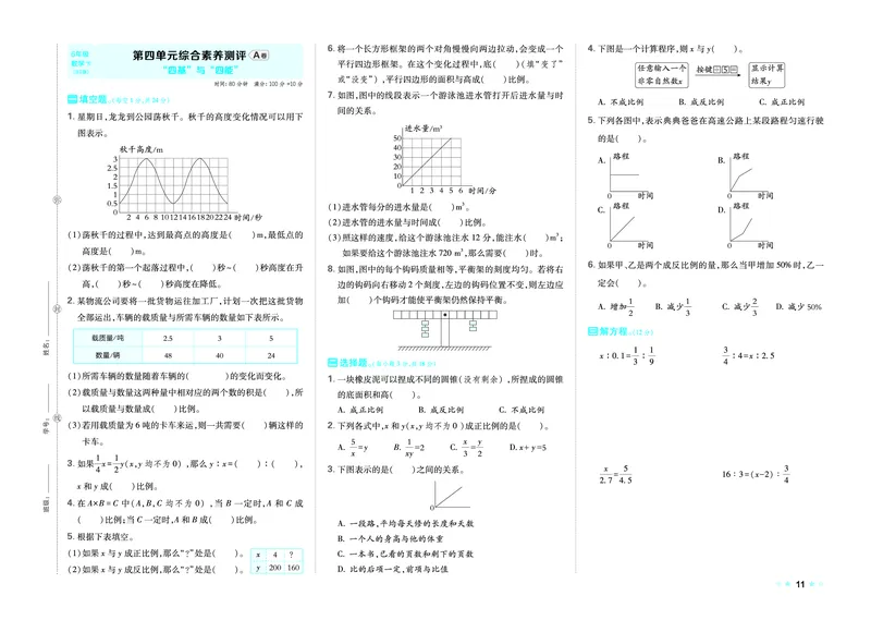 26春好卷六年级数学下（BS版）_数学《好卷》北师26春抢先版
