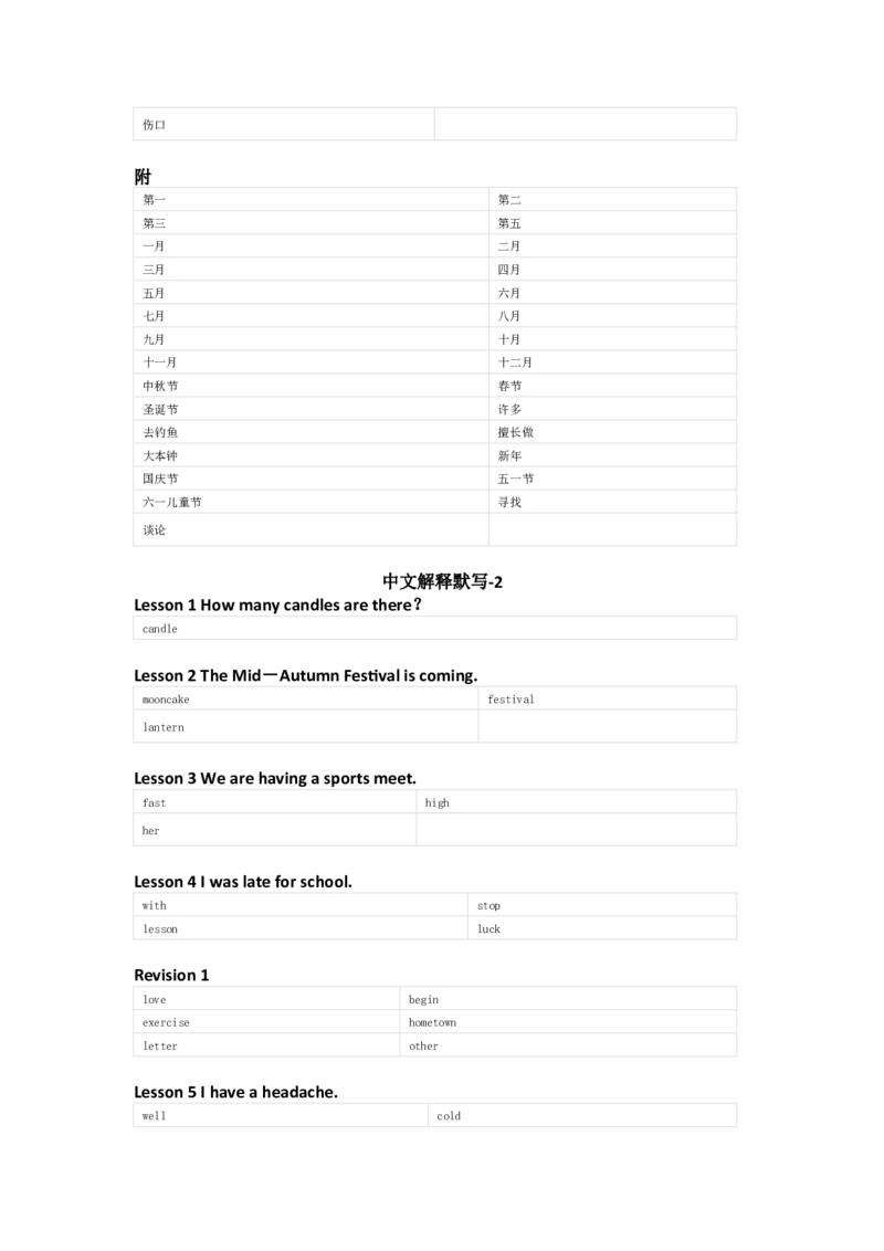 接力版英语六年级上册单词默写表_26春四年级上下册人教版_四上英语合集人教版PEP英语四年级上册新教材（教学视频+课件+动画+音频+练习+教案）_17练习资料_《小学英语单词默写表》