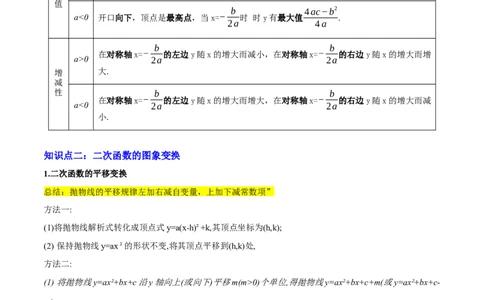 专题06二次函数（5大模块知识梳理+9大考点+5大易错点）原卷版_02中考总复习（2026版更新中）_02-数学-中考总复习_2025中考复习资料_2025年中考数学一轮知识梳理