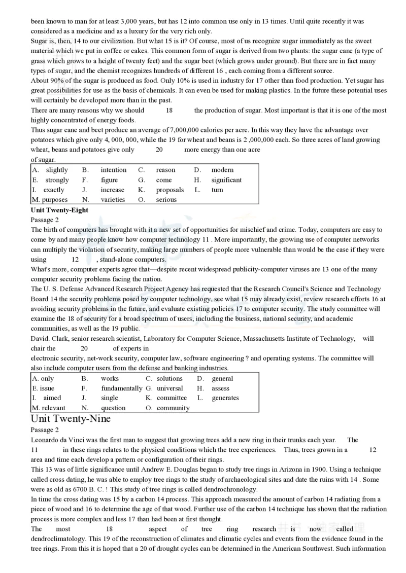 大学英语四级考试15选10专项训练(1)_大学英语四六级_赠送_四六级作文模板+单词_阅读
