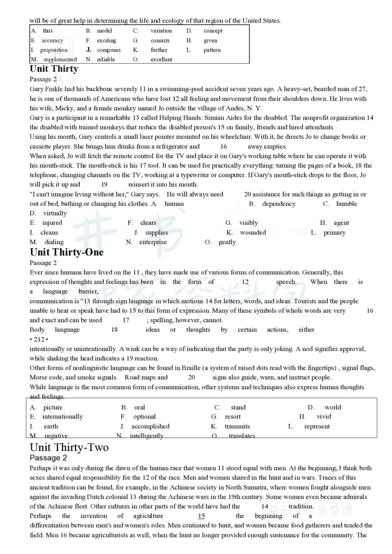 大学英语四级考试15选10专项训练(1)_大学英语四六级_赠送_四六级作文模板+单词_阅读