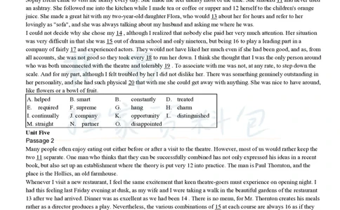 大学英语四级考试15选10专项训练(1)_大学英语四六级_赠送_四六级作文模板+单词_阅读