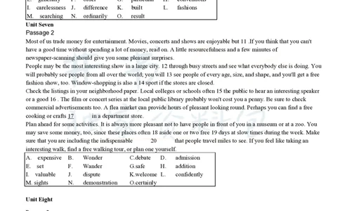 大学英语四级考试15选10专项训练(1)_大学英语四六级_赠送_四六级作文模板+单词_阅读