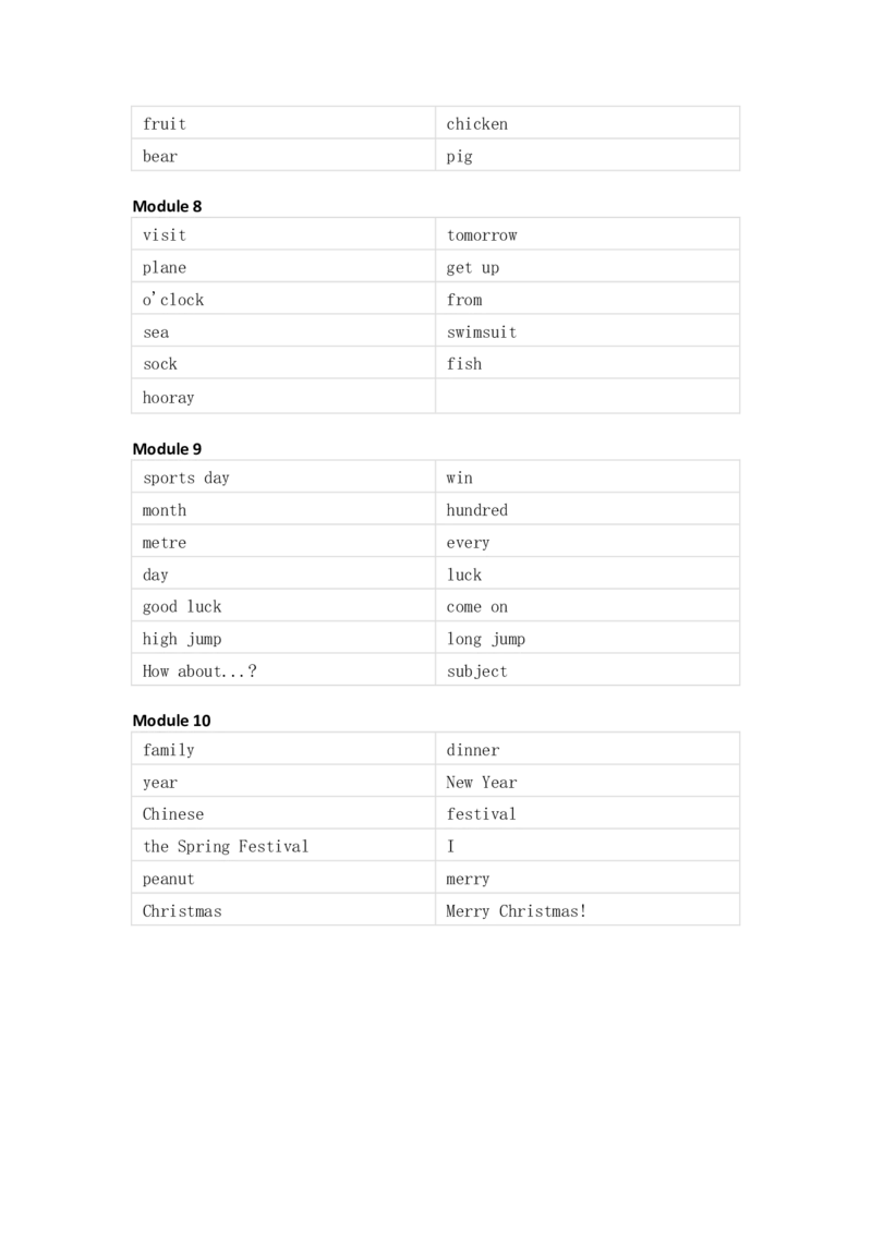 外研版（三起）小学英语四年级上册单词默写_26春四年级上下册人教版_四上英语合集人教版PEP英语四年级上册新教材（教学视频+课件+动画+音频+练习+教案）_17练习资料_3-6年级上册