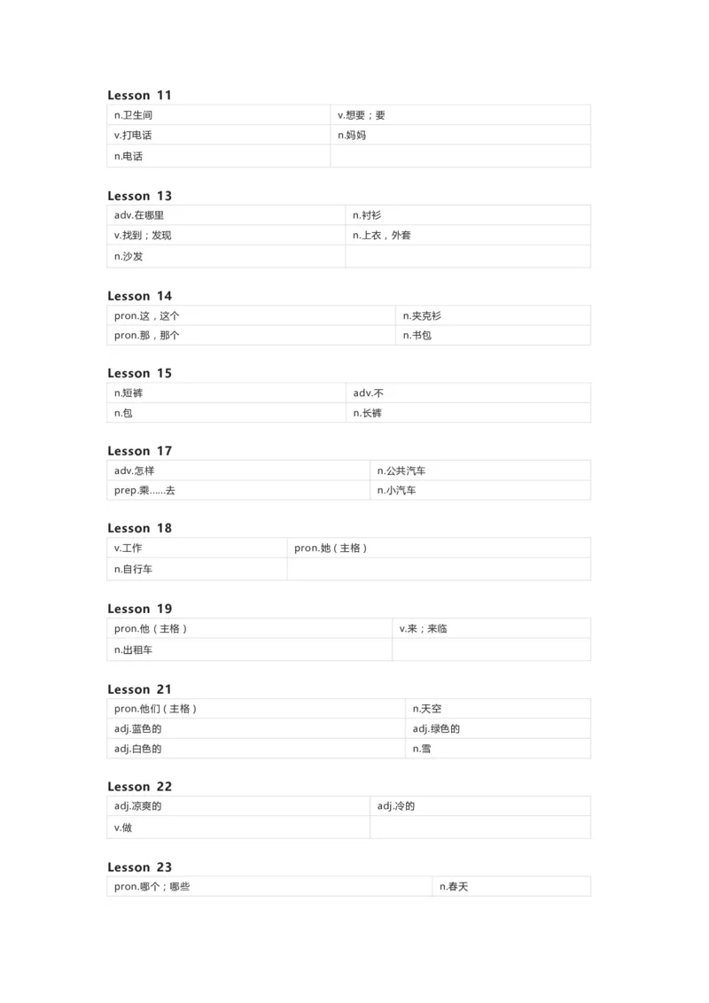 北京版（一起）英语二年级下册单词默写表_26春四年级上下册人教版_四上英语合集人教版PEP英语四年级上册新教材（教学视频+课件+动画+音频+练习+教案）_17练习资料_北京版