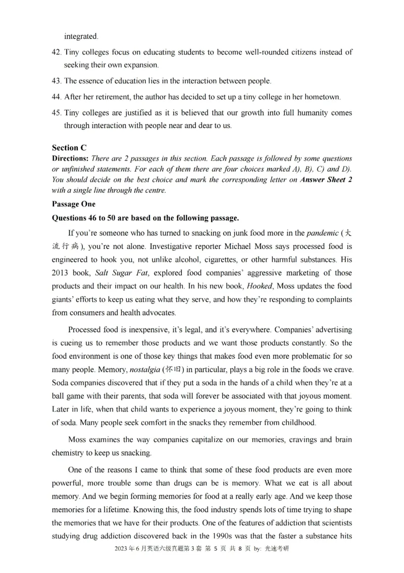 六级真题合并版2021-2025年12月_大学英语四六级_大学英语四级+六级_六级真题