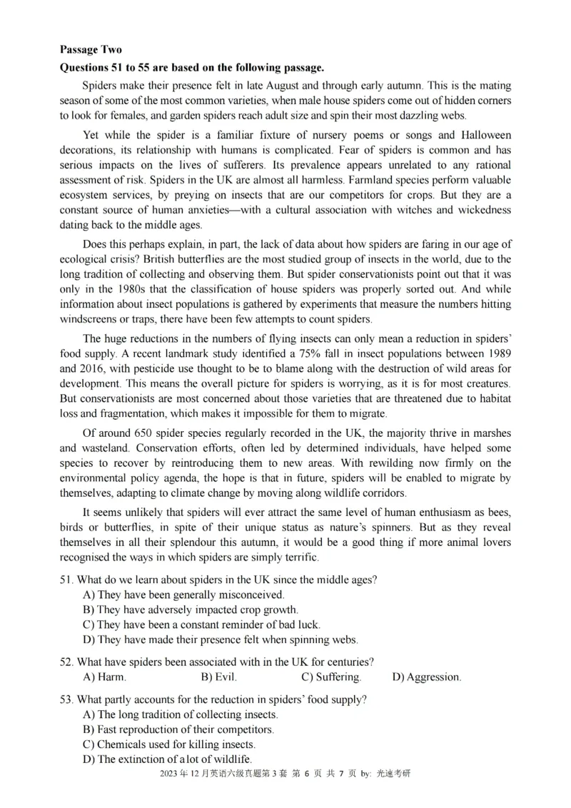 六级真题合并版2021-2025年12月_大学英语四六级_大学英语四级+六级_六级真题