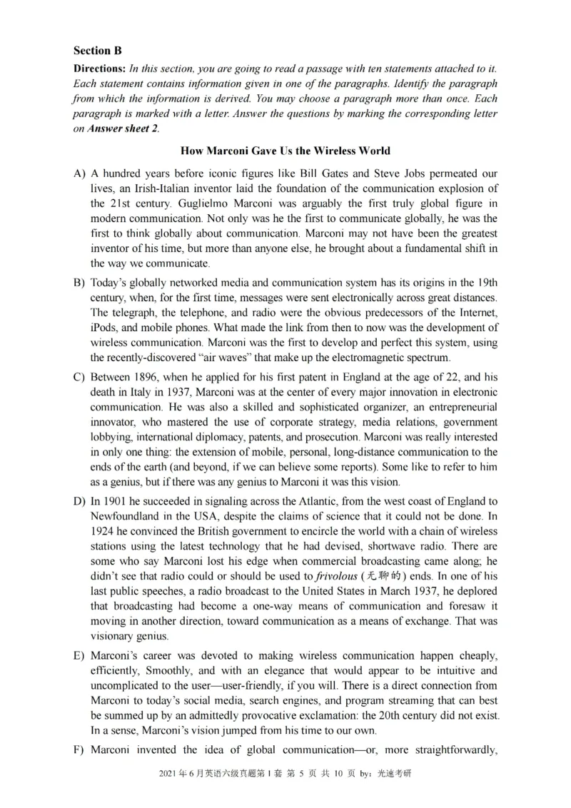 六级真题合并版2021-2025年12月_大学英语四六级_大学英语四级+六级_六级真题