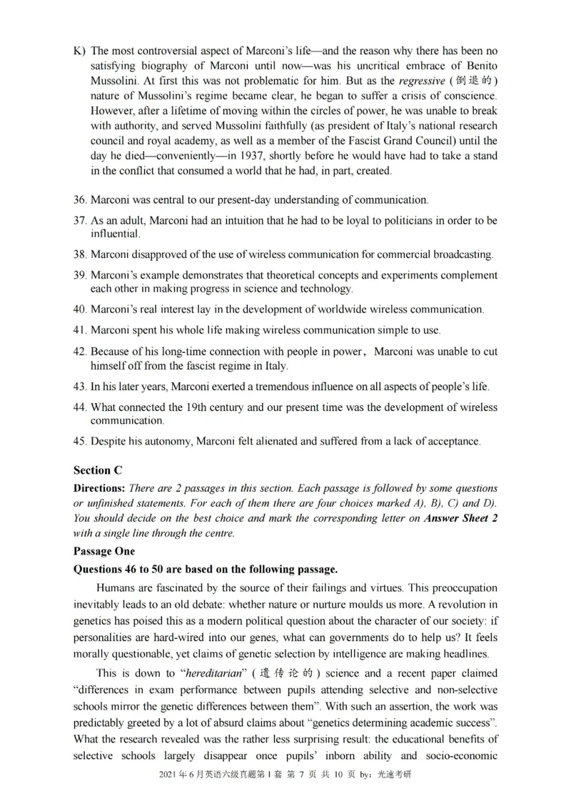 六级真题合并版2021-2025年12月_大学英语四六级_大学英语四级+六级_六级真题
