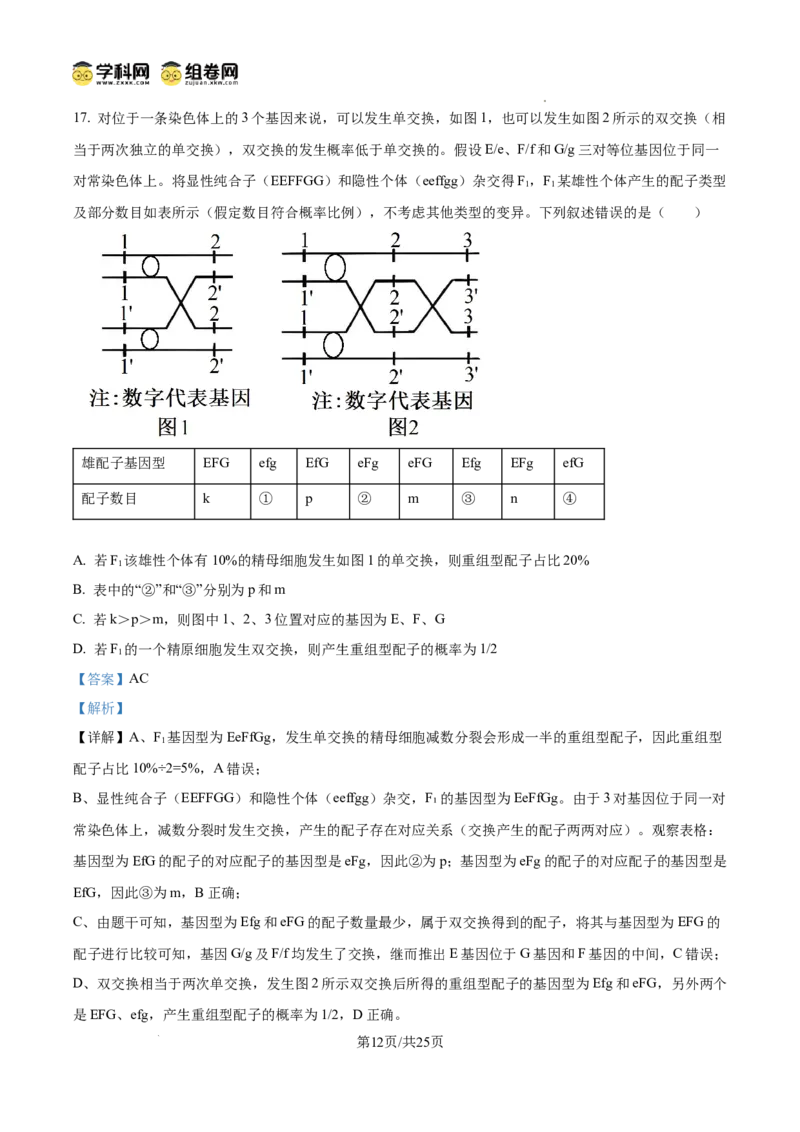 精品解析：2026届山东聊城市高三一模生物试题（解析版）