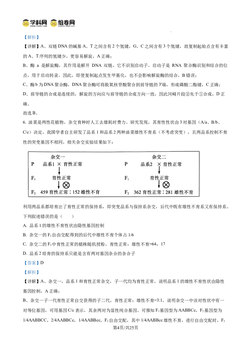 精品解析：2026届山东聊城市高三一模生物试题（解析版）