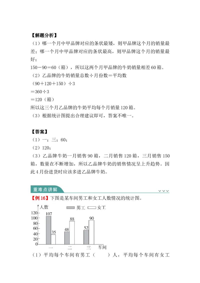 第八单元：平均数与条形统计图（知识清单）-人教版四年级数学下册（知识梳理+典型例题+对应练习+答案）_2026春人教版数学四年级下册_四下人教数学_四年级下册_知识清单