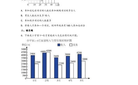 8.2复式条形统计图-四年级数学下册课时练分层作业（人教版）_2026春人教版数学四年级下册_四下人教数学_四年级下册_课时练习_分层知识课时练
