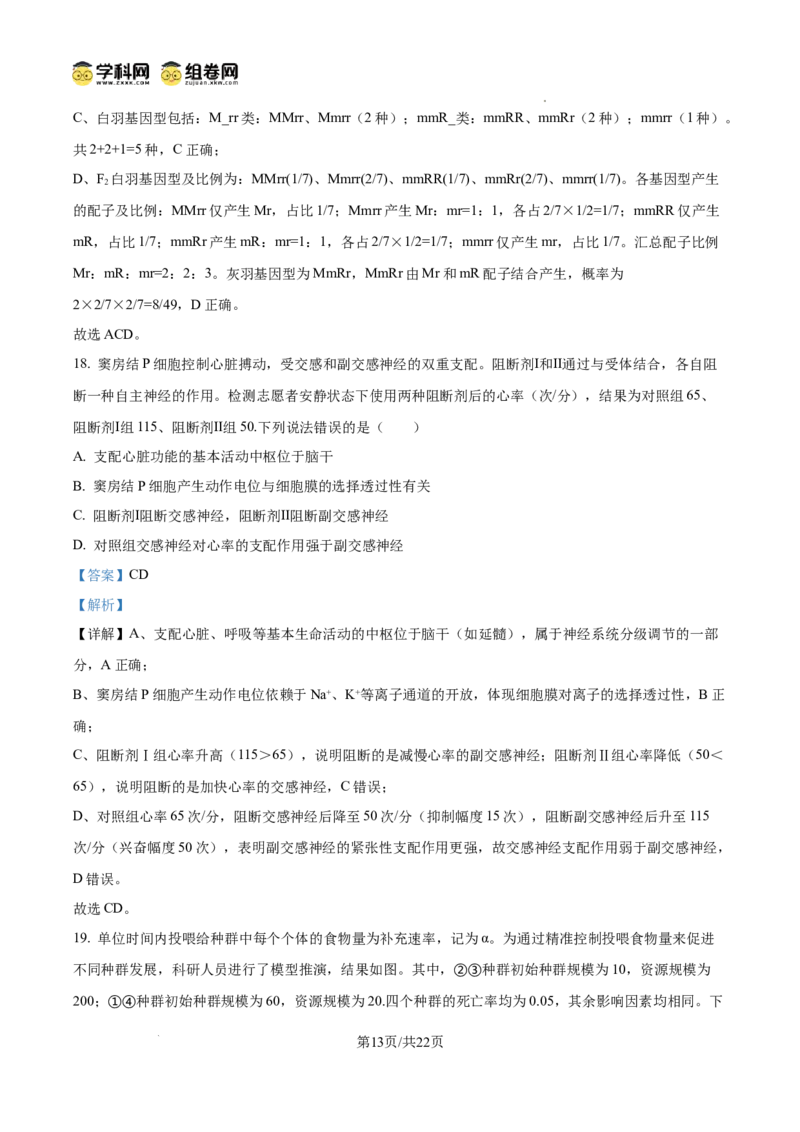 精品解析：2026届山东省烟台市高三下学期一模生物试题（解析版）