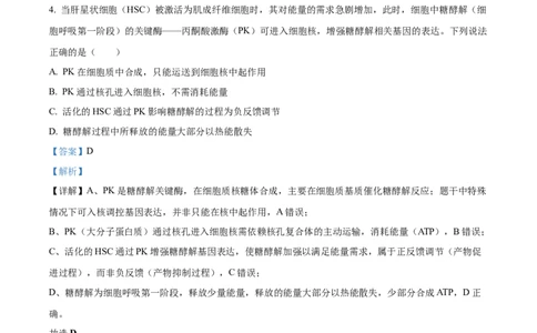 精品解析：2026届山东省烟台市高三下学期一模生物试题（解析版）