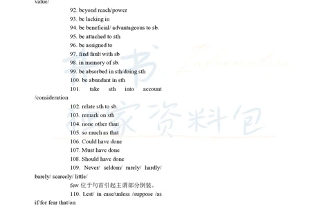 新英语六级翻译题常用搭配116条_大学英语四六级_赠送_四六级作文模板+单词_阅读