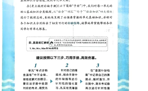 四年级英语上册人教PEP版24秋《王朝霞考点梳理时习卷》考点梳理手册_26春四年级上下册人教版_四上英语合集人教版PEP英语四年级上册新教材（教学视频+课件+动画+音频+练习+教案）