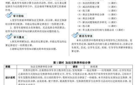 第1课时加法交换律和结合律_2026春人教版数学四年级下册_四下人教数学_四年级下册_教案_教案2+导学案人教四下数学_导学案_3运算定律
