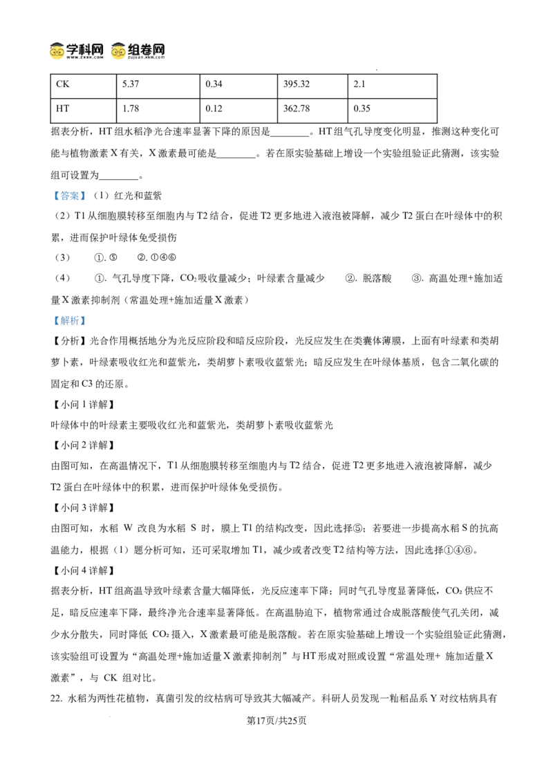 精品解析：2026届山东省菏泽市高三下学期一模生物试题（解析版）