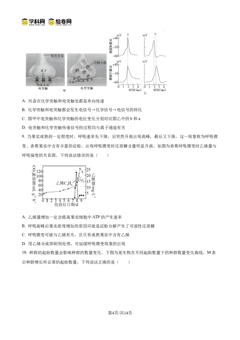精品解析：山东省滨州市2026届高三下学期一模考试生物试题（原卷版）