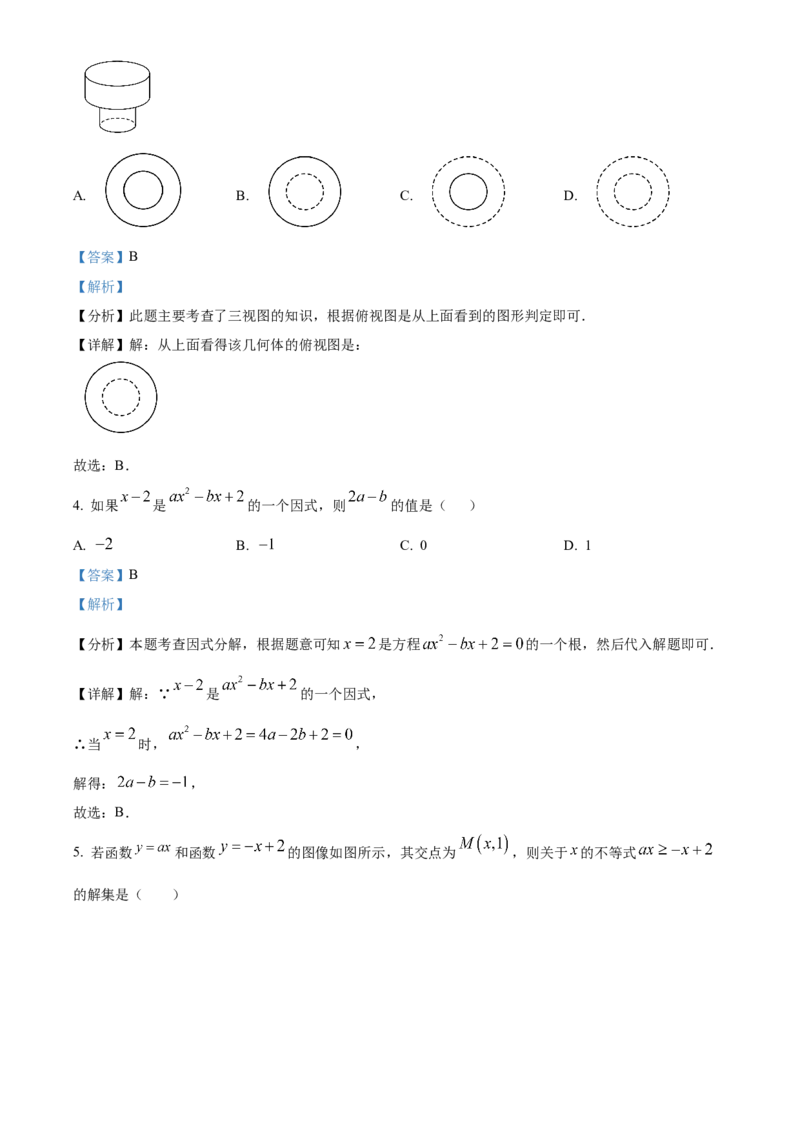 精品解析：2025年安徽省淮南市东部联考中考二模数学试卷（解析版）_2025年安徽省中考模拟试卷数学_2025年安徽数学二模卷61份_精品解析：2025年安徽省淮南市东部联考中考二模数学试卷