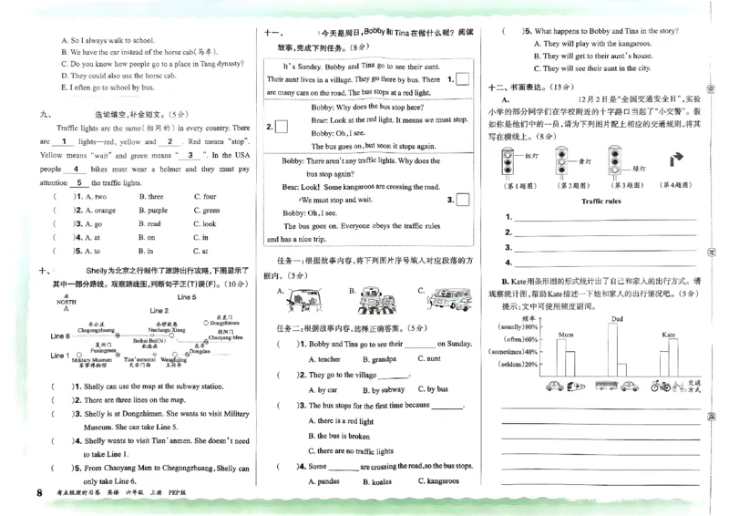 六年级英语上册人教PEP版24秋《王朝霞考点梳理时习卷》_26春四年级上下册人教版_四上英语合集人教版PEP英语四年级上册新教材（教学视频+课件+动画+音频+练习+教案）_17练习资料