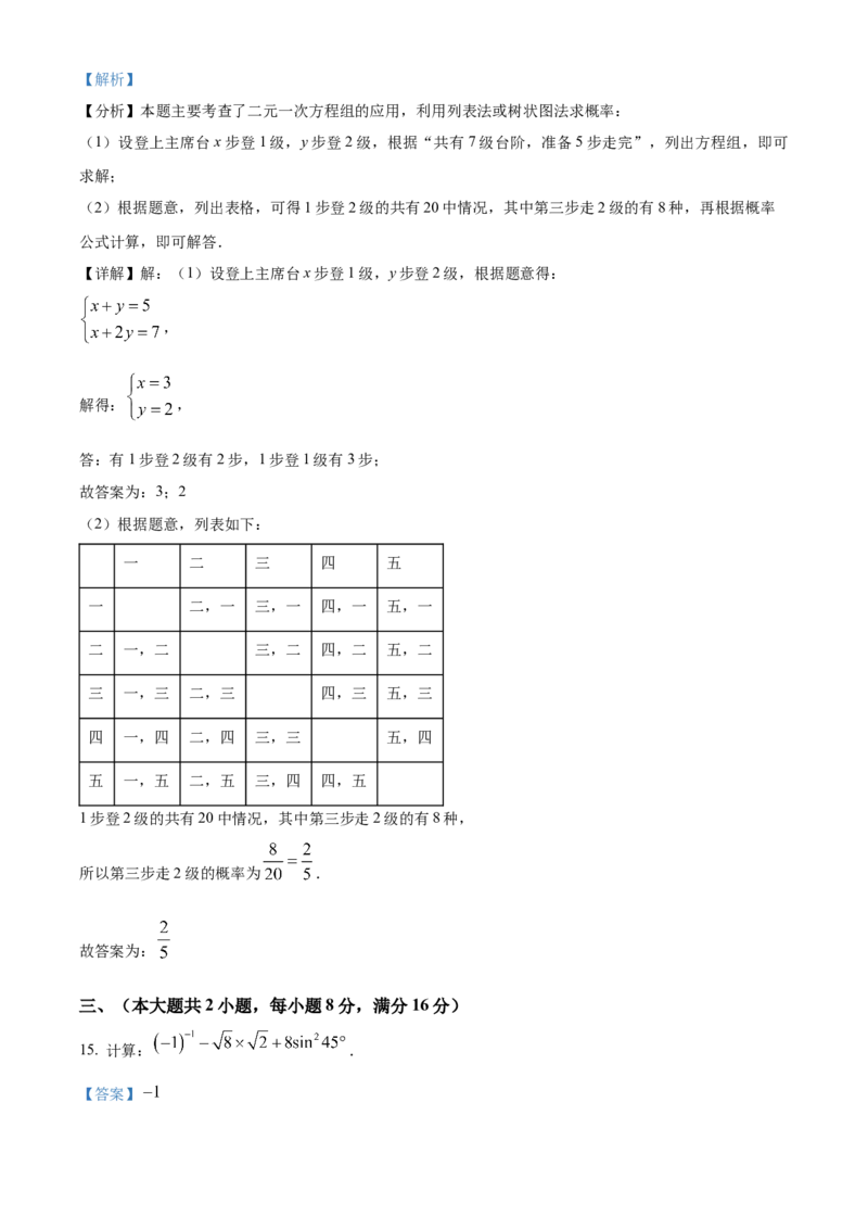 精品解析：2025年安徽省合肥市新站区中考二模数学试卷(1)（解析版）_2025年安徽省中考模拟试卷数学_2025年安徽数学二模卷61份_精品解析：2025年安徽省合肥市新站区中考二模数学试卷(1)