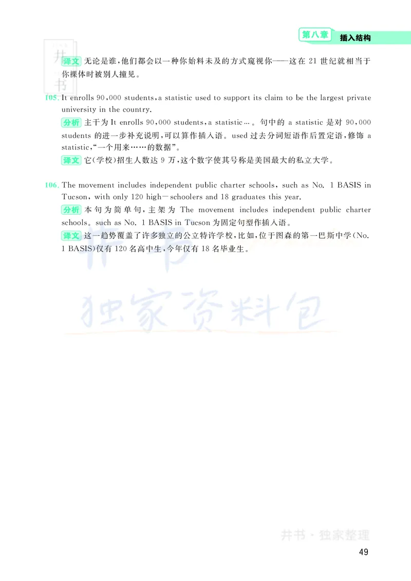 大学英语四级120例真题长难句精析_大学英语四六级_赠送_四六级作文模板+单词_阅读