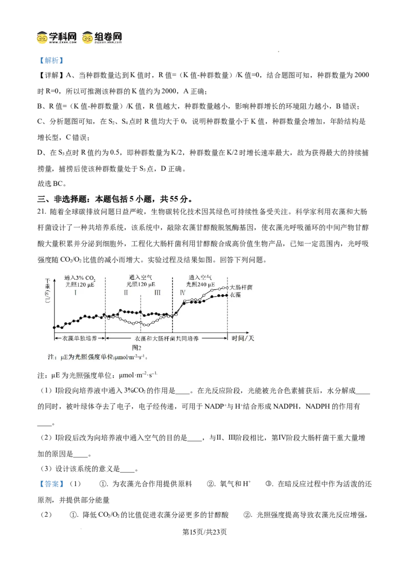 精品解析：2026届山东济宁市高三第一次模拟考试生物试题（解析版）