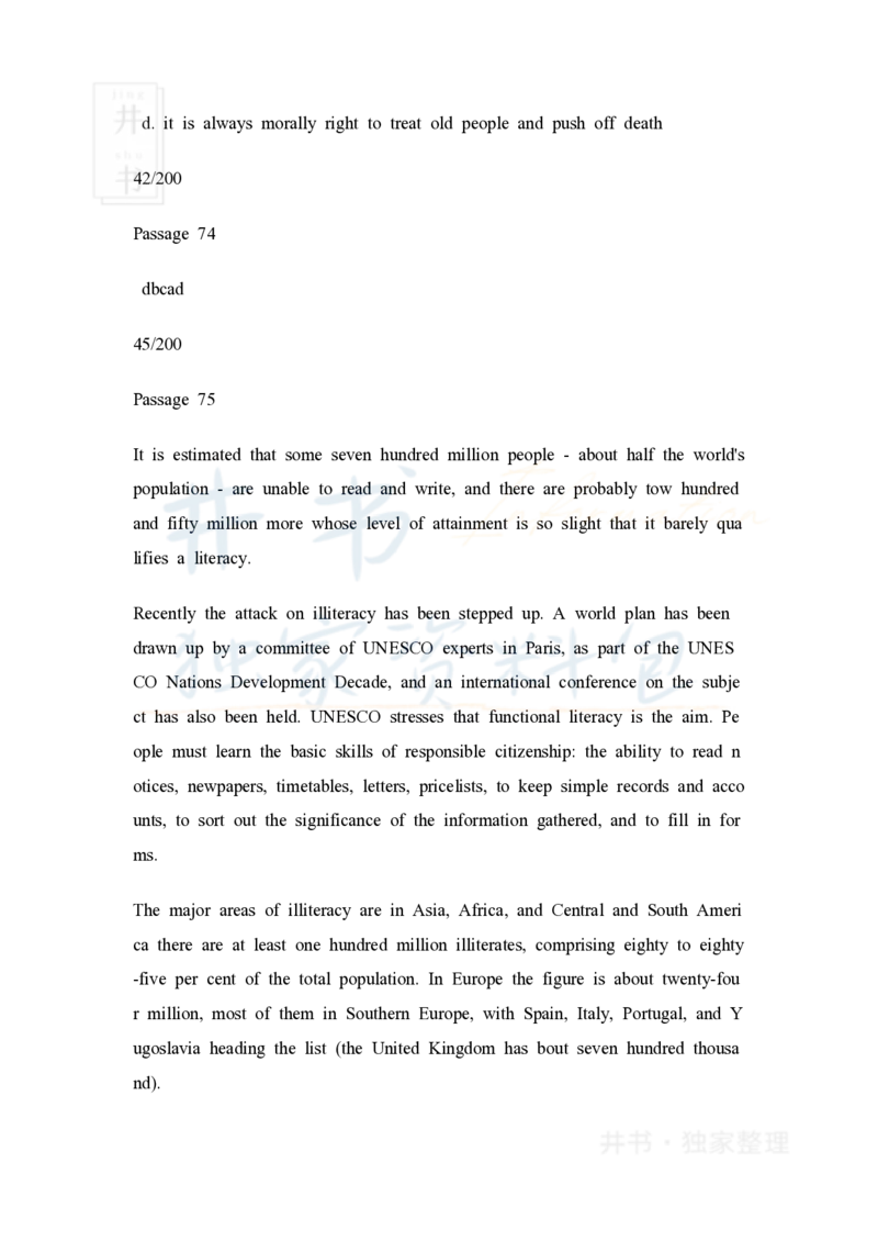 大学英语四级阅读40篇(含答案)_大学英语四六级_赠送_四六级作文模板+单词_阅读