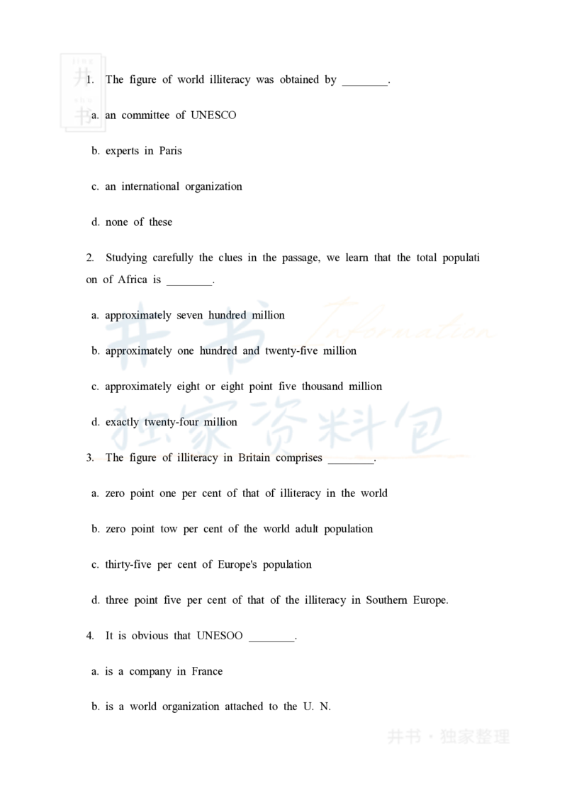 大学英语四级阅读40篇(含答案)_大学英语四六级_赠送_四六级作文模板+单词_阅读