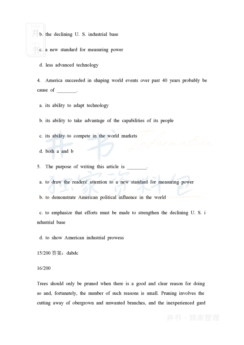 大学英语四级阅读40篇(含答案)_大学英语四六级_赠送_四六级作文模板+单词_阅读