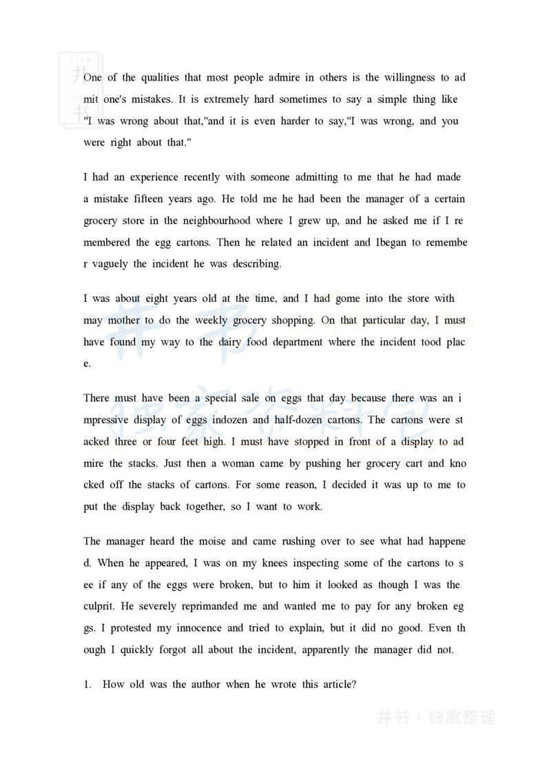 大学英语四级阅读40篇(含答案)_大学英语四六级_赠送_四六级作文模板+单词_阅读