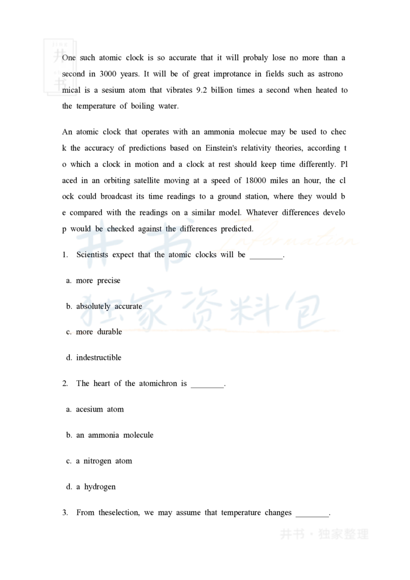 大学英语四级阅读40篇(含答案)_大学英语四六级_赠送_四六级作文模板+单词_阅读